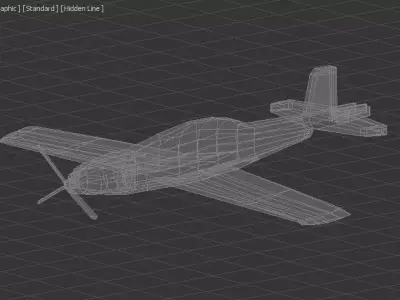 Low poly 3D airplane model Utva Lasta 1 Free low-poly 3D model