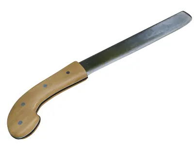 Golok Machete Traditional Weapon from Batavia Indonesia Low-poly 3D model