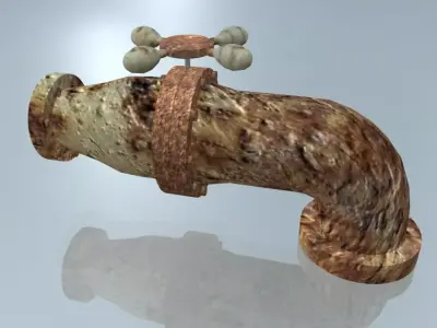 Rusted Plumbing Pipe-08 3D model
