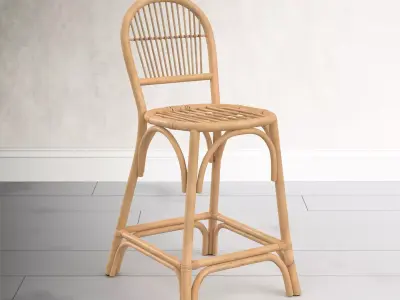 Modern Bohemian STOOL Rattan 3D model