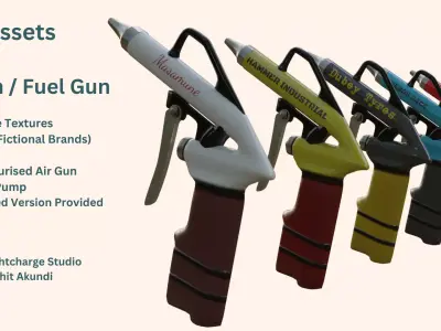 Air Gun and Petrol or Gasoline Pump Dispenser Low-poly 3D model