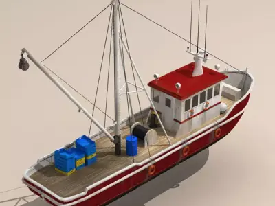 Fishing boat 3D model V3