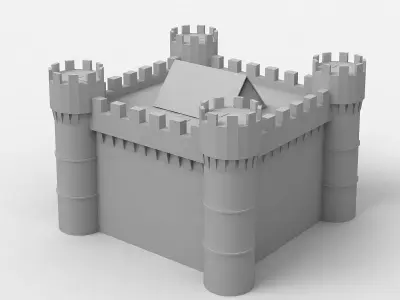 Medieval Castle low poly 3D model