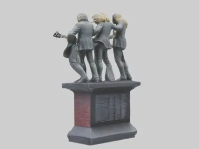 Led Zeppelin statue model Low-poly 3D model