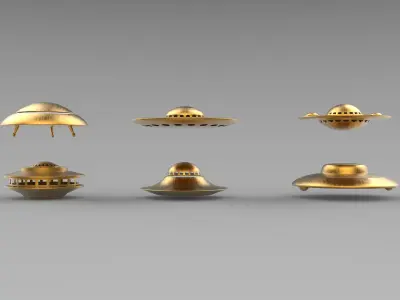UFO spaceships  Low-poly 3D model