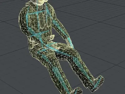 Helicopter Soldier - Pilot simple model Low Poly Low-poly 3D model