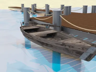 Marina for boats 3D model 3D model