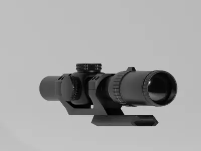 sniper scope 6x Low-poly 3D model