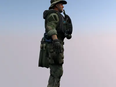 Agent from the game CSGO Lieutenant Kraiki 3D model