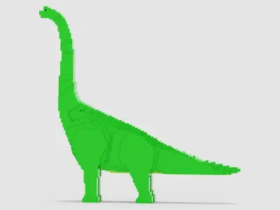 Voxel Brachiosaurus  Low-poly 3D model