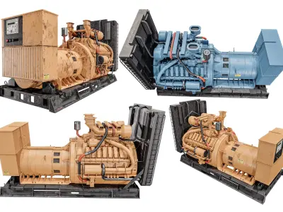 Large Genarator 3 Colors Low-poly 3D model