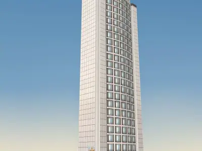 Building Lowpoly tall Low-poly 3D model