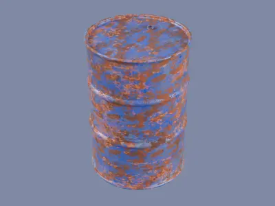 Rusted Oil Drum Free low-poly 3D model