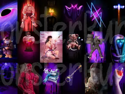 Dark Card Pack 3D model