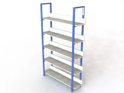 Modern Metal Shelving Unit 3D model
