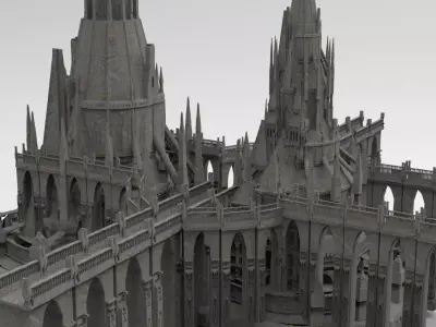 Magician Queens palace with bridges 3D model