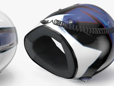  Professional Race Helmet with Blue Accents 