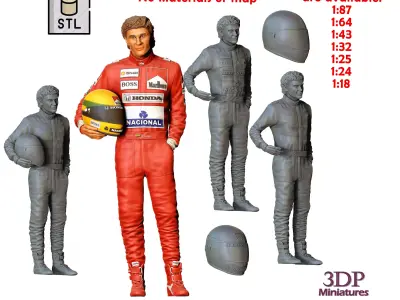 Ayrton Senna Racing driver 3D print model