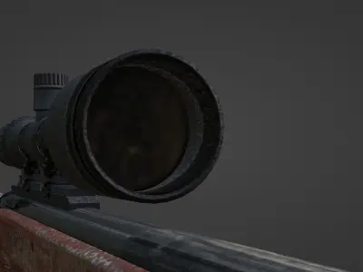 Rifle with scope Low-poly 3D model