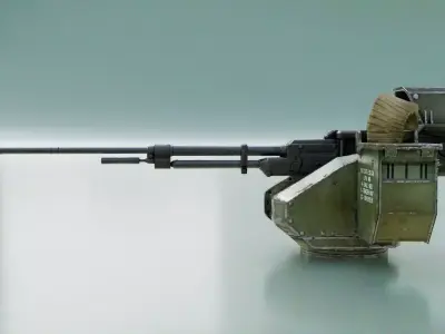 Heavy Machine gun Station  Low-poly 3D model