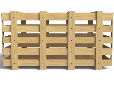 Wooden Frame Crate Low-poly 3D model