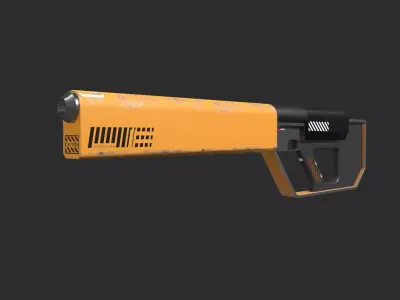 SCI-FI HYPERPUNK RIFLE Low-poly 3D model