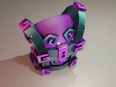 LowPoly Old chests packs models Low-poly 3D model