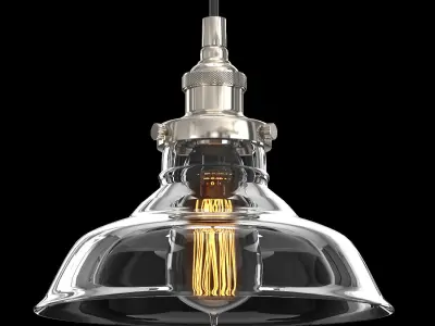 20th Century Factory Filament Clear Glass Barn Pendant 3D model