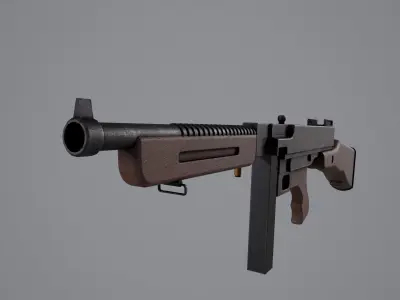 WW2 Machine Gun Low-poly 3D model