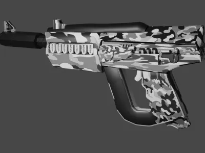 Camuflage Gun Free low-poly 3D model