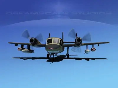 Grumman OV-1D Mohawk V10 3D model