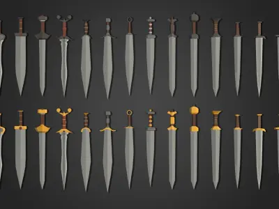 Low Poly Sword Pack 1 Low-poly 3D model