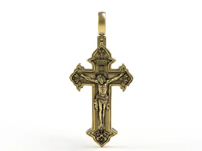Jesus With Antique Cross Pendant 3D print model