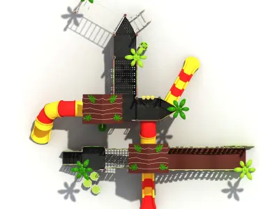 Kids outdoor commercial play structure 3D model 3D model 24