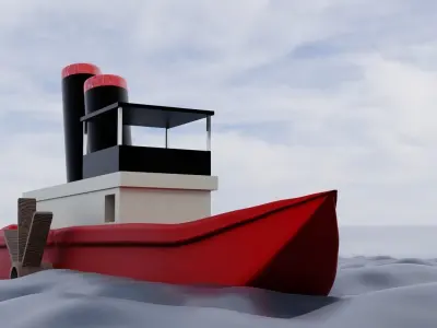 Ship Boat Low-poly 3D model