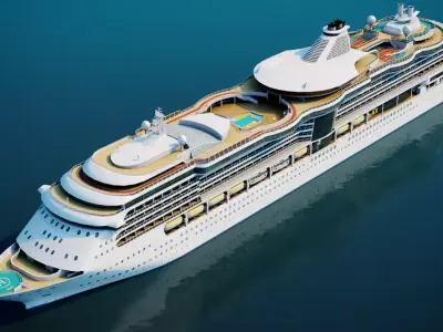 Large Modern Cruiseship Low-poly 3D model