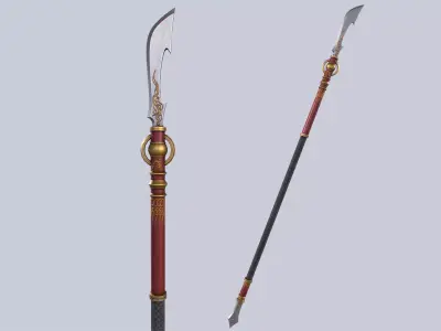 Draconic spear Low-poly 3D model