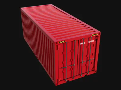 Low poly Container shipping Low-poly 3D model