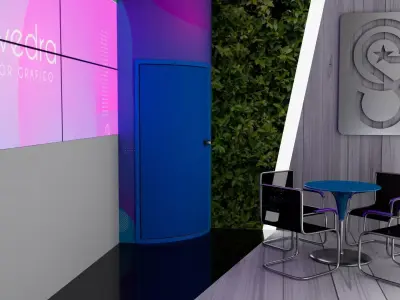 Modern and Functional Exhibition Stand 3D model