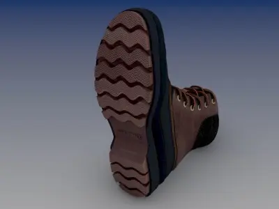 Jasper Mid Shaft Boots Brown Leather 3D model