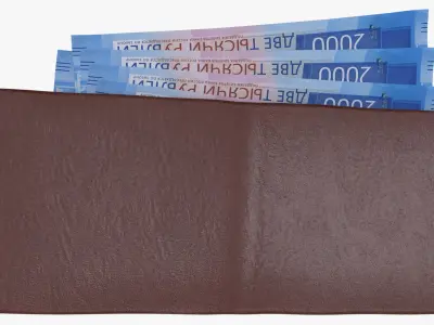 Russia 2000 Rubles Wallet Money Purse 3D model