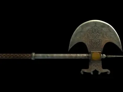 Weapon viking axe Low-poly 3D model