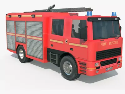 Fire Truck - Rescue Machine Low-poly 3D model