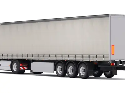 Volvo fh16 with Industrial Trailer 3D model