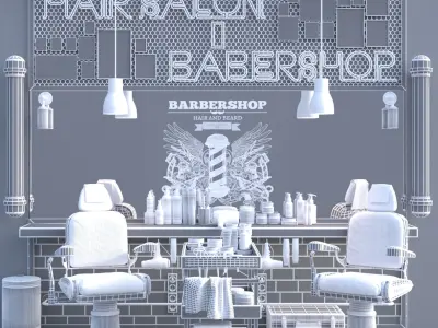 Barber Shop 3D model purchase