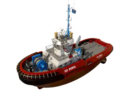 Tugboat  red 3D model