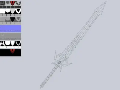 Demonic blade Low-poly 3D model