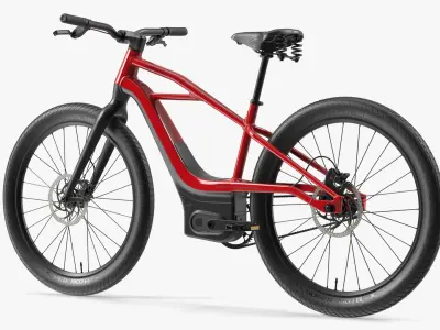 Electric Bike Harley Davidson Red 3D model