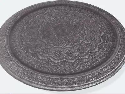 antique Tray - PBR - Game Ready Low-poly 3D model