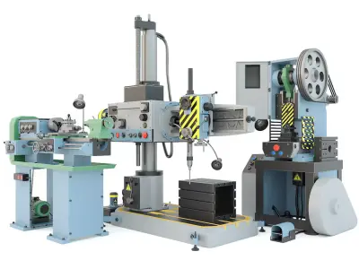 Mechanical press lathe machine Drilling press - Collection one 3D model